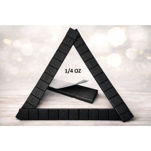 BLACK STEEL ADHESIVE WEIGHTS, 1/4 OZ, 12 SEGMENT, 30 STRIPS PER BOX